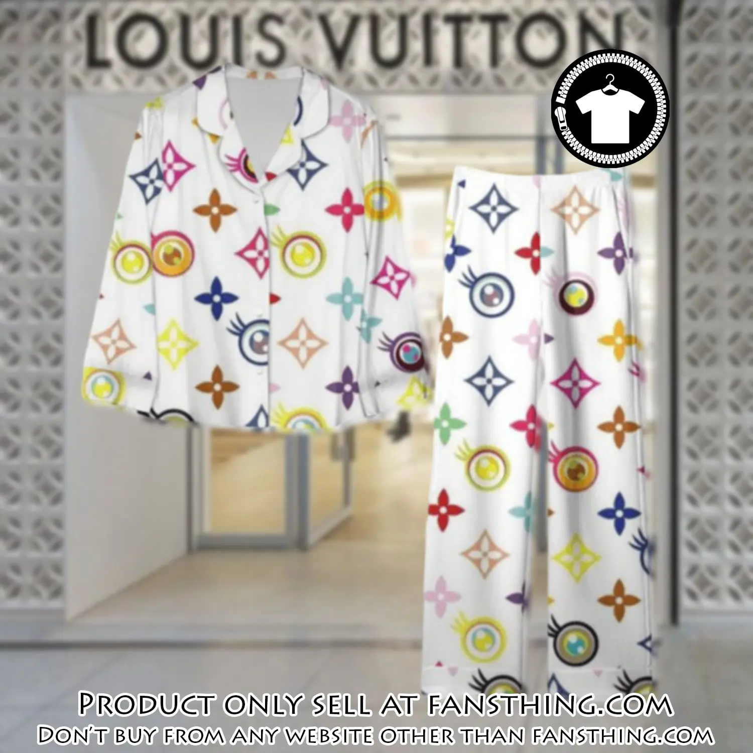 Trending luxury lv satin pajama set pjs1106 fst0719951